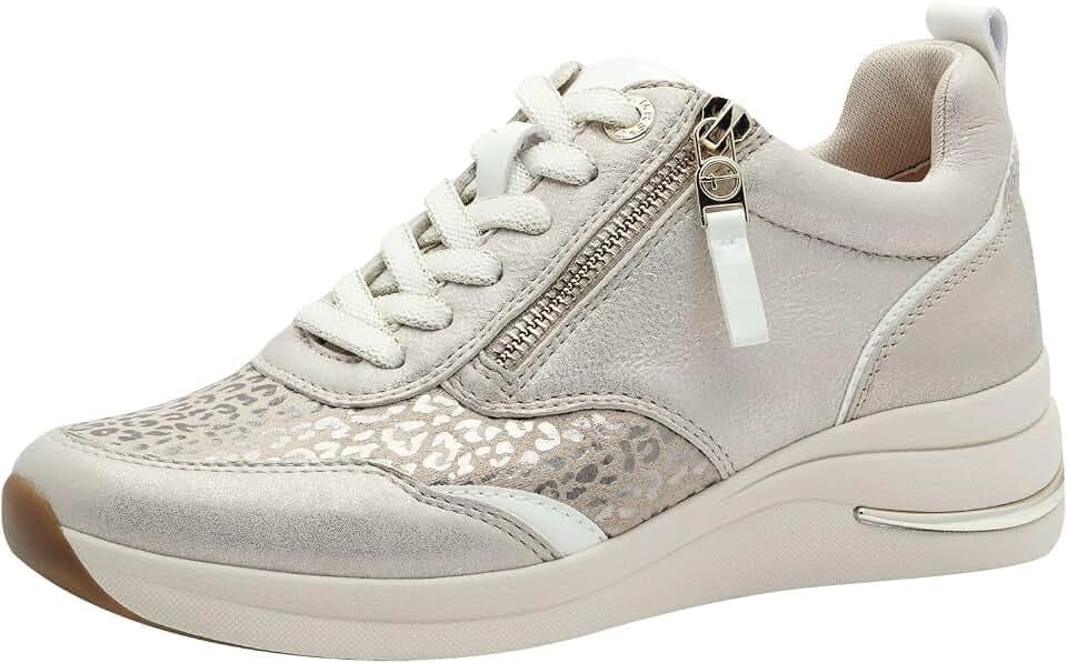 Tamaris Damen Wide Fit Damen Sneaker flach mit Schnürsenkeln mit Reißverschluss