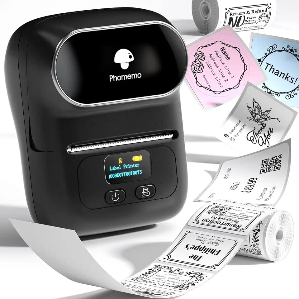 Phomemo M110 Etikettendrucker Selbstklebend, Bluetooth Etikettendrucker