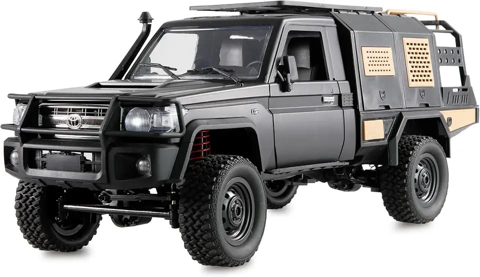 Amewi Toyota Land Cruiser Crawler 4WD 1:12 RTR Lizenziert RC Fahrzeug Auto ferngesteuert, Schwarz