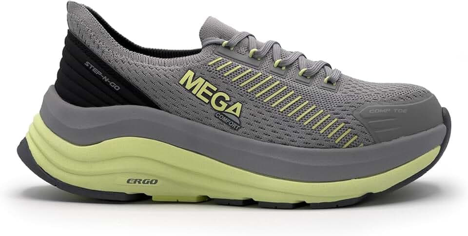 MegaComfort Ergo Europa Composite Toe Shoes for Women – ASTM Non-Slip EH Rated Safety Shoes with Ergonomic Insoles