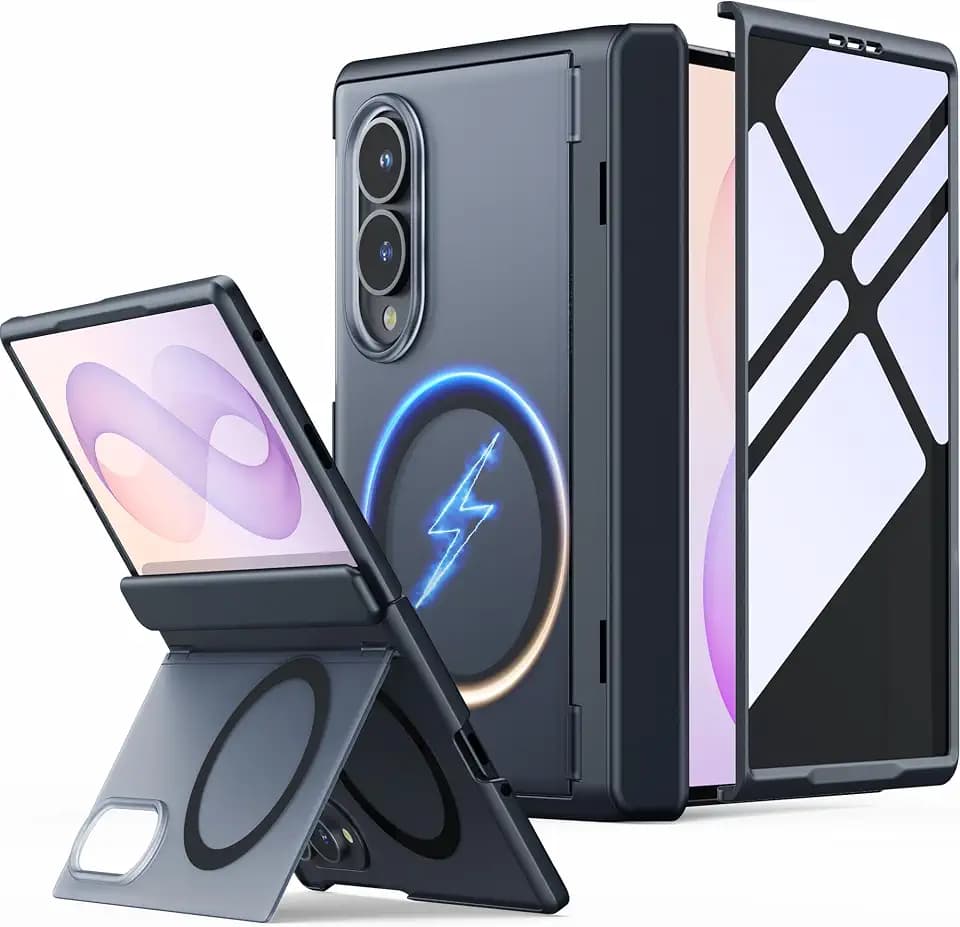 JUESHITUO for Samsung Galaxy Z Fold 8 Case, Privacy Screen, Magnetic Black