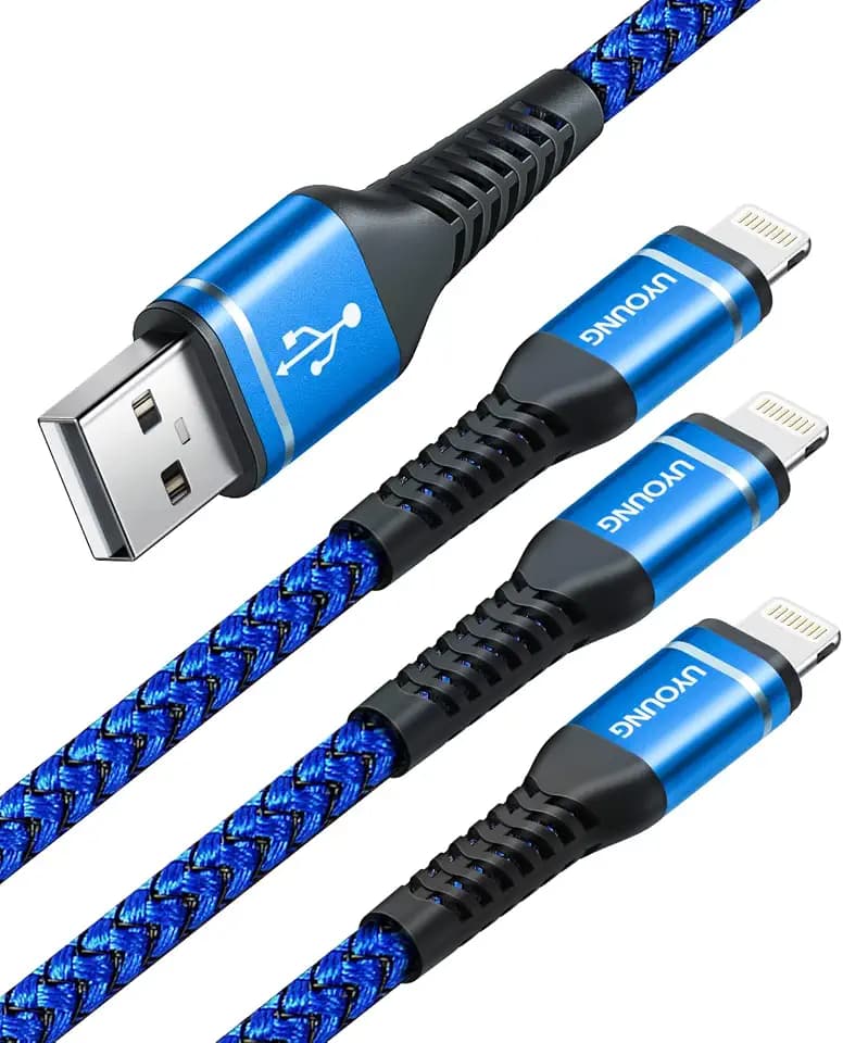 USB to Lightning Cable [MFi Certified] Long iPhone Charger Cord 10FT, 3Pack