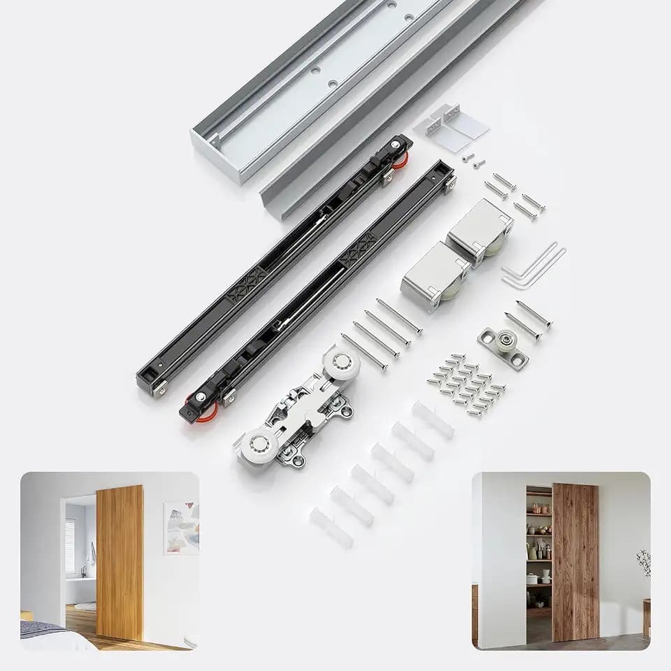 Nuk3y Concealed Sliding Barn Door Hardware with Soft Close (32" Track)
