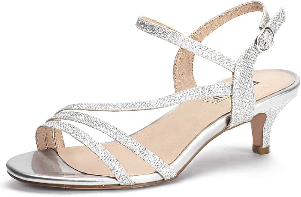 IDIFU Women's Dressy Strappy 2 Inch Low Kitten Heels Open Toe Heel Sandals