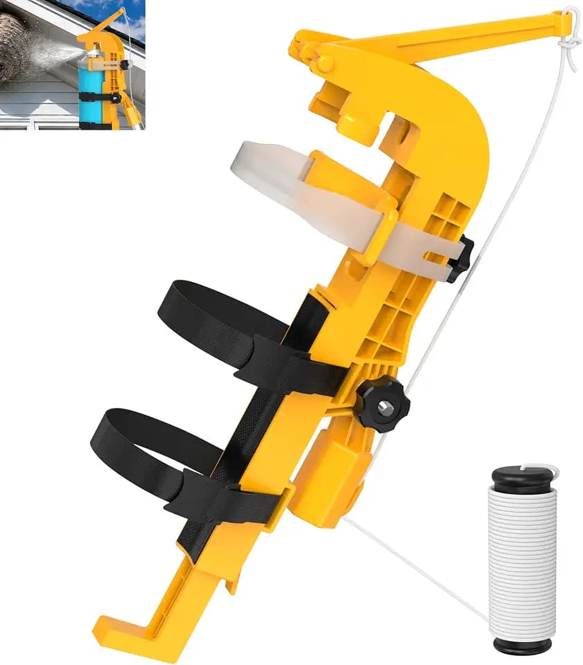 Spray Can Extension Pole Adaptor with Adjustable Bottom Bracket (Yellow)