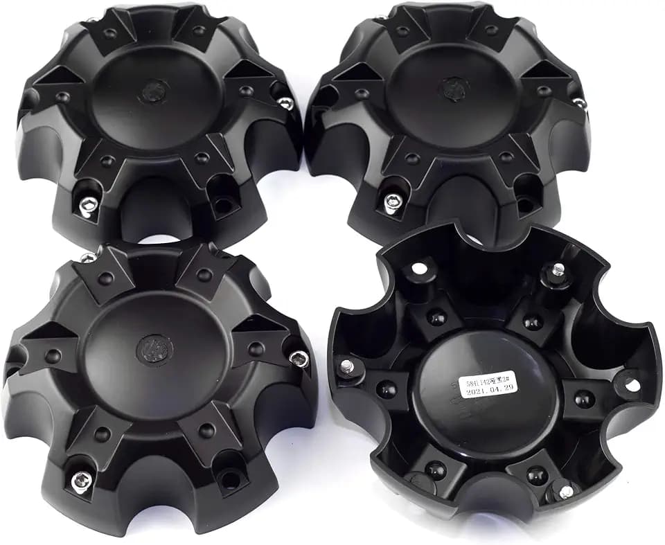 5.55in Wheel Center Caps for Ballistic Center Hubcaps, 4 Pack Glossy Black Center Cover Replacement, 6 lugs