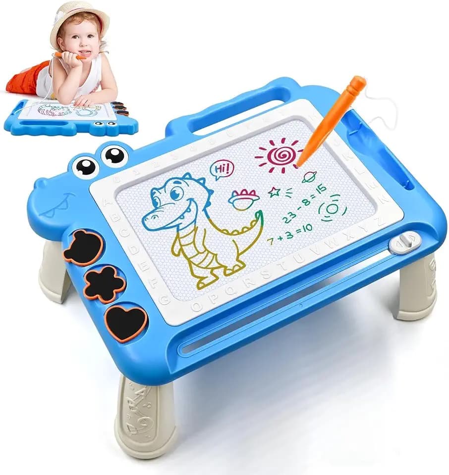 AiTuiTui Dinosaurier Maltafel Zaubertafel mit Beinen Kinderspiele Geschenk Mädchen Jungen, Bunt Magnetische Zeichenbrett Lernspielzeug ab 3-7 Jahre, Magnettafel Reisegröße Kinder Spielzeug