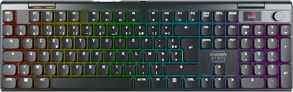 Cherry XTRFY MX 10.1 Wireless, Mechanische Low-Profile Gaming-Tastatur, Französisches Layout (AZERTY), Multi-Device-Keyboard, MX LP 2.0 RED Switches, Schwarz