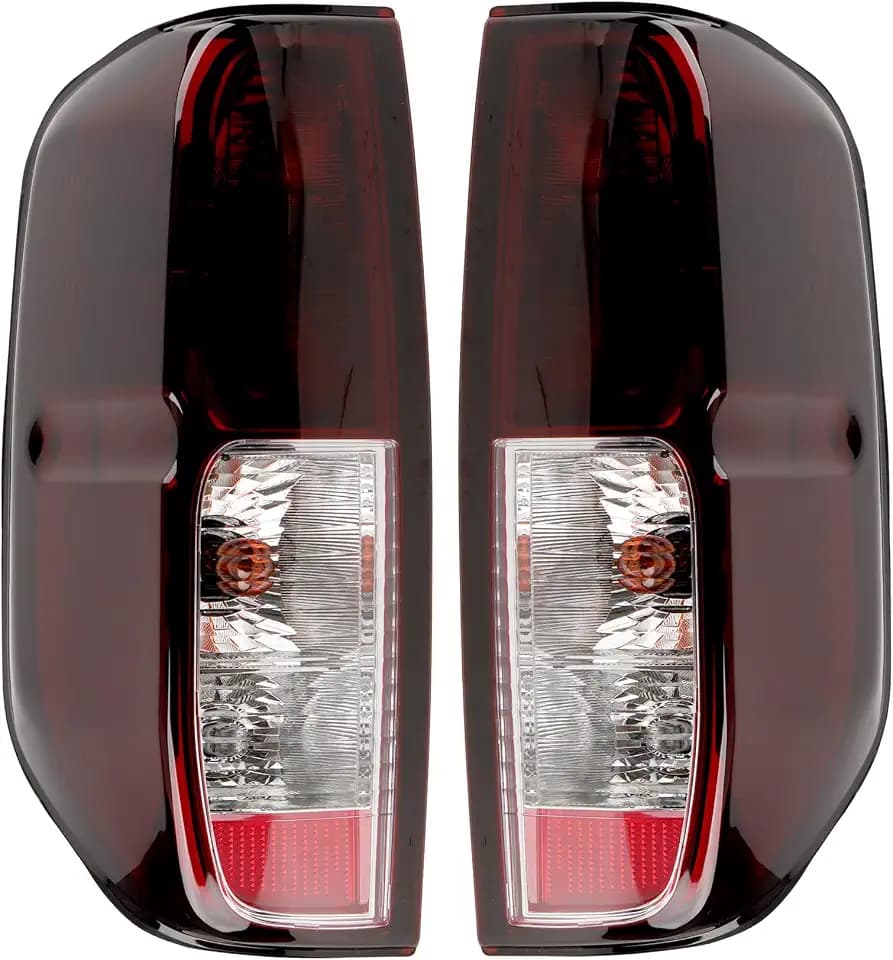 Dark Red Tail Lights With Halogen Bulbs Compatible With 2005-2021 Nissan Frontier, 2009-2012 Suzuki Equator Rear Light Brake Lamps Smoke Lens NI2800170 26555-EA825