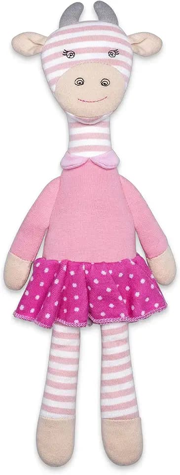 Apple Park Organic Farm Buddies - Georgia Giraffe Plush Baby Toy for Newborns, Infants, Toddlers - Hypoallergenic, 100% Organic Cotton