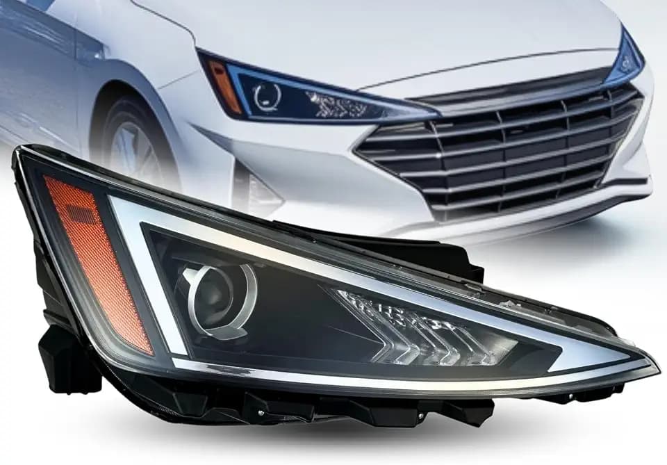 ALLIGATOR AUTO LIGHTS Headlight Assembly Replacement for Hyundai Elantra 2019-2020, Right/Passenger Side Headlamp, Bulbs Included, DOT/SAE Compliant, 92102-F3500 / HY2503233