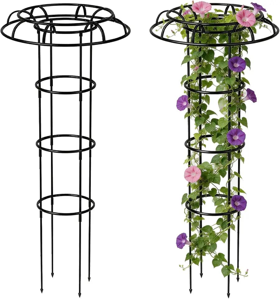 Garden Trellis for Climbing Plants 120cm, Obelisk Trellis Cage, Freestanding Plant Support, for Pots and Garden Beds