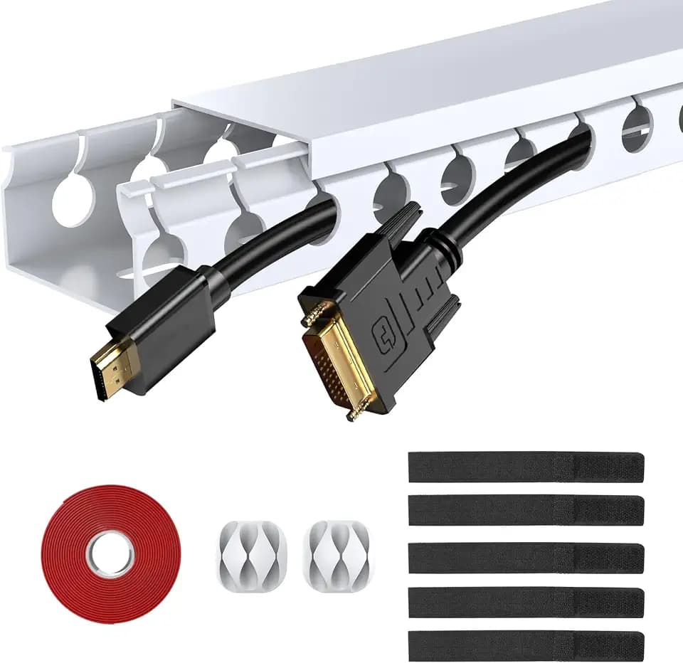 ENONCI Cable Raceway Kit 77in Under Desk Wire Cover Organizer 5-Pack