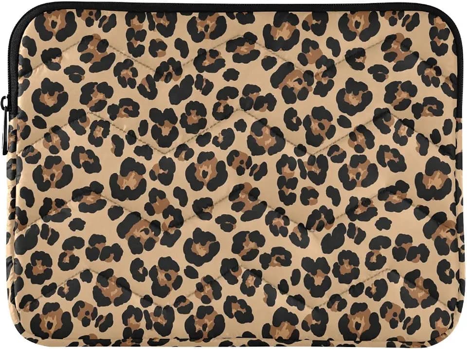 Laptop Sleeve Bag Case for Women Men Leopard Brown 14 inch ProtectiveNotebook Cover with Zipper for Business College Work Travel