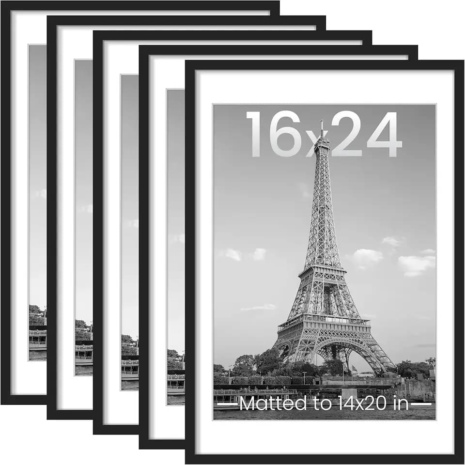 upsimples 16x24 Picture Frame, Gallery Wall Frames Set of 5, Black