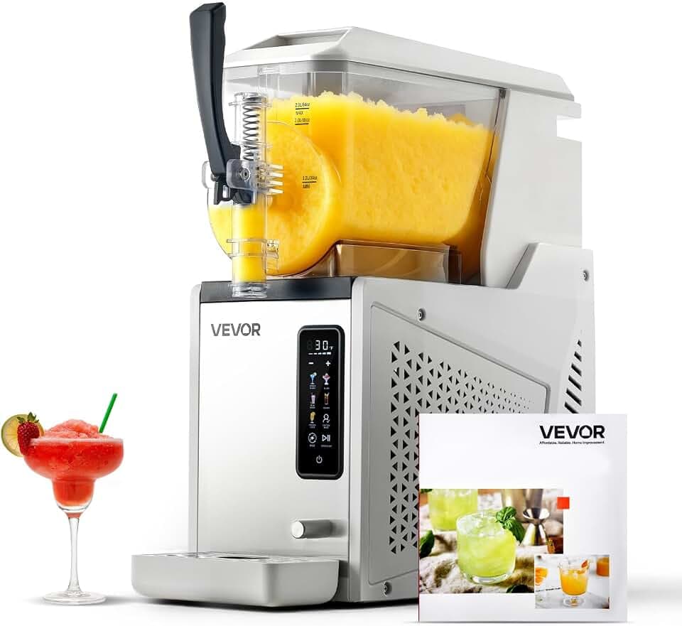 VEVOR Slush Maschine 1 x 3 L, Slusheis Eisbereiter 350 W (kein Eis nötig), Elektrische Margarita-Maschine mit Selbstreinigungsfunktion, Geeignet für Frozen Margaritas Frappés Milchshakes Shakes