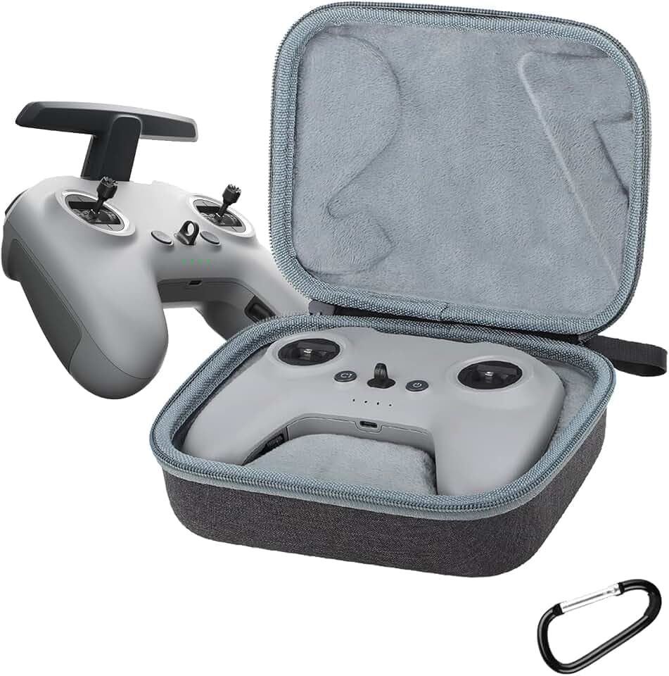 FPV Tasche Controller 2/3 Hülle für DJI Avata FPV Brille 2 Brille V2 3 Fernbedienung Reisetasche Zubehör Harte Schutzhülle Tragetasche mit Karabiner, Schwarz, Tragetasche