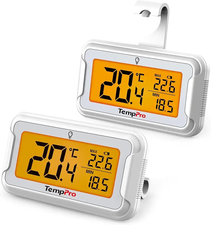 TempPro Kühlschrankthermometer Digital, Gefrierschrank Thermometer 2 Stücke
