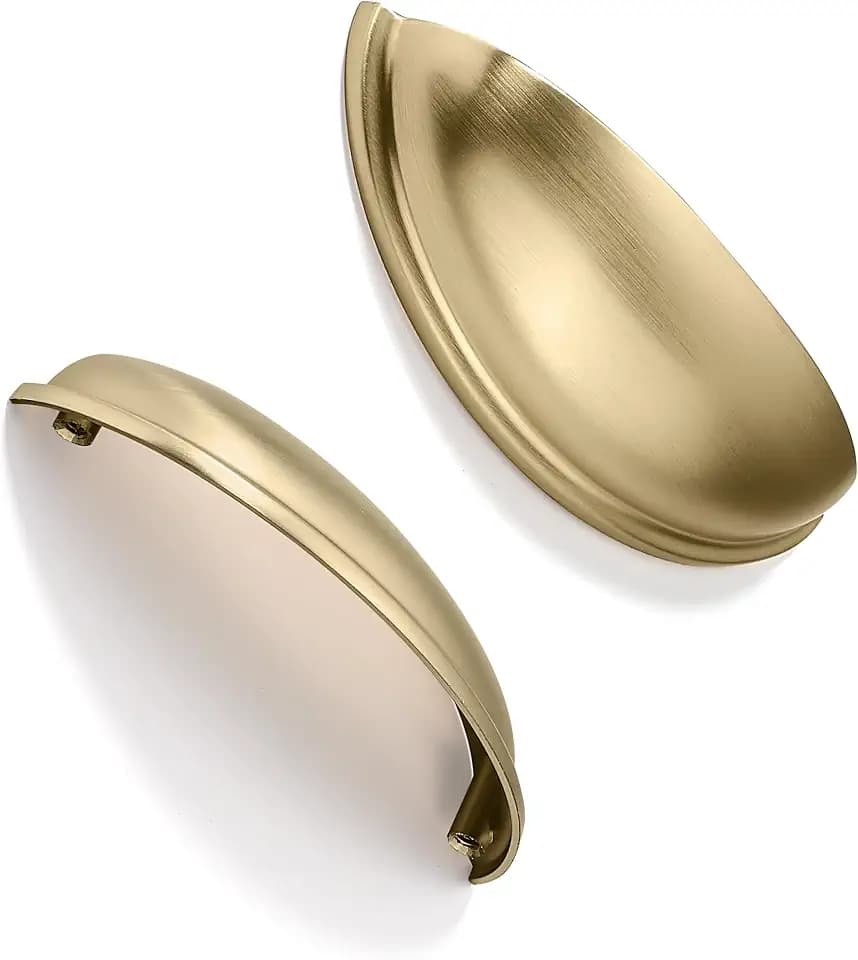 2 Pack 4" Drawer Pulls Champagne Bronze Cabinet Cup Pulls Kitchen Hardware Cabinet Handles Drawer Handles Knobs 4 inch (102mm) Center to Center