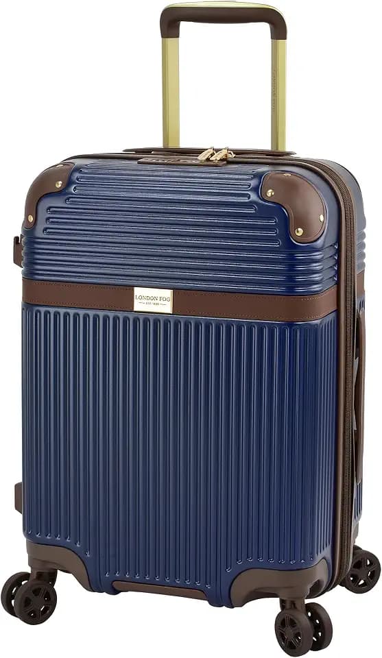 London Fog Brentwood IV 20" Expandable Spinner Carry-on Hardside, Midnight Blue