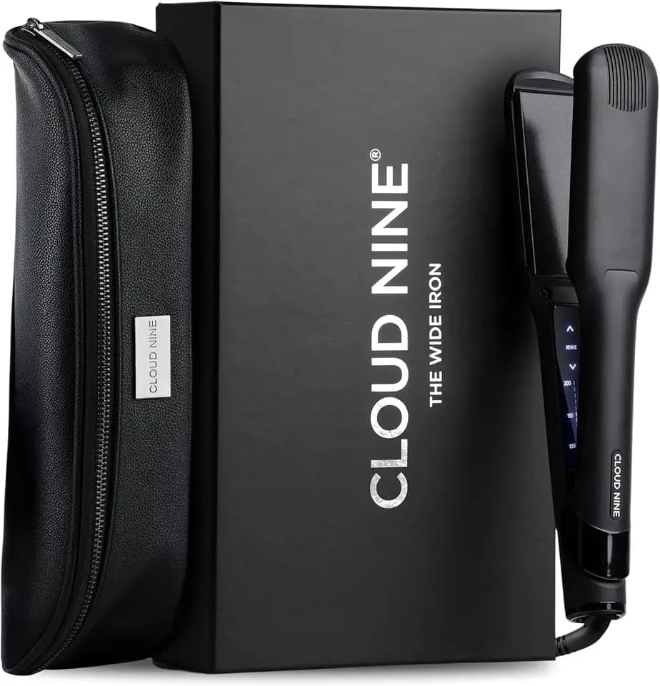 Cloud Nine Wide Iron Glätteisen, breite Platten für dickes Haar, Schwarz