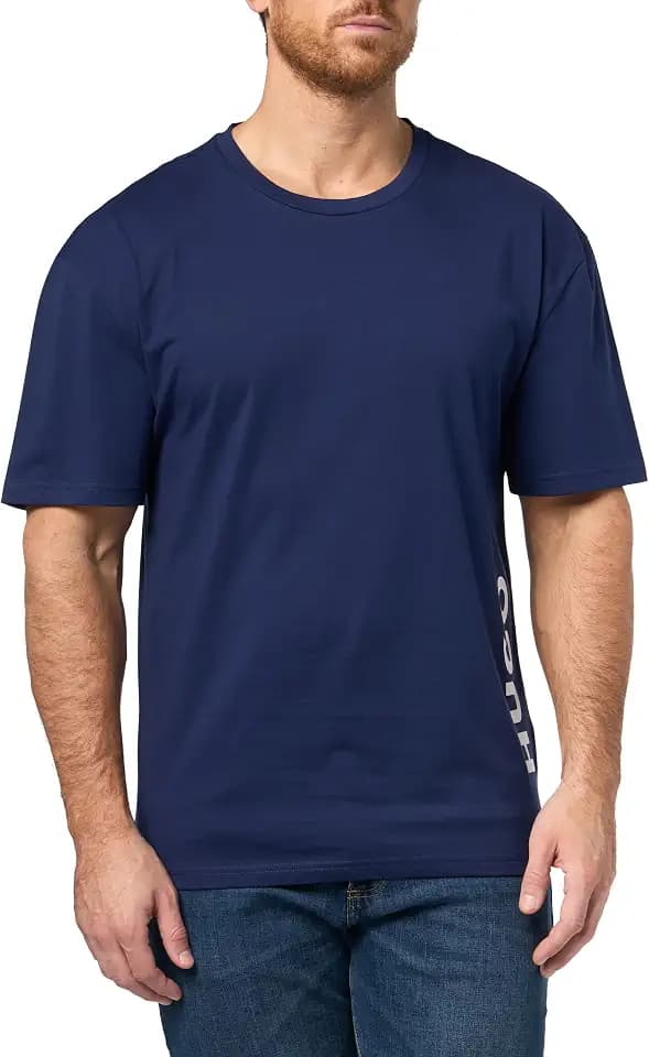 Hugo Men's Vertical Logo Cotton Short-Sleeve T-Shirt