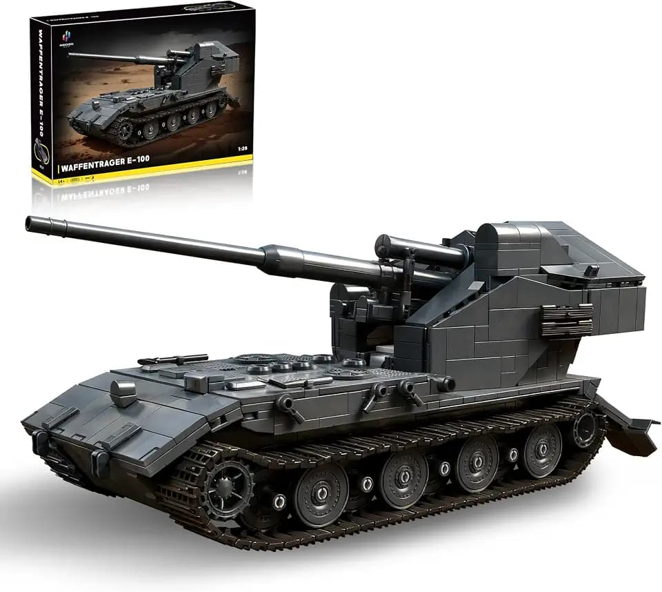 WW2 WT Auf E100 Heavy Tank Destroyer Building Sets, Army Military Vehicles Collectible Model for Adults Enthusiasts 2036PCS