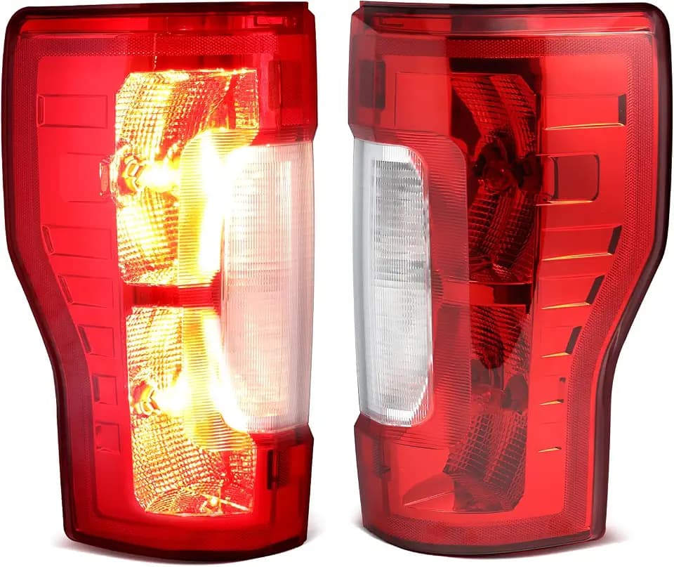 JFN Tail Lights Compatible with 2017-2019 Ford F250 F350 Super Duty, Rear Brake Signal Plate Tail Lamp Replacement, Passenger and Driver Side