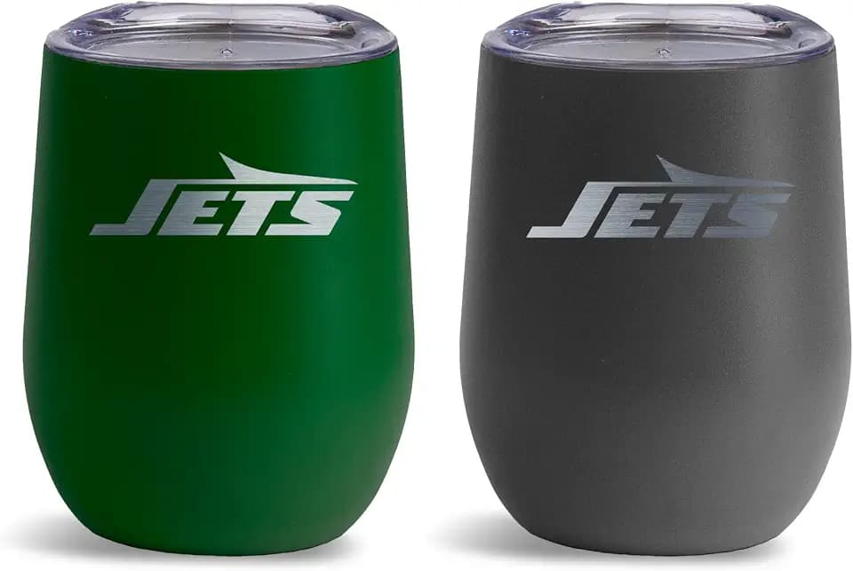 The Memory Company Officially Licensed NFL - New York Jets 2-Pack SS Stemless Wine Tumblers Home/Away