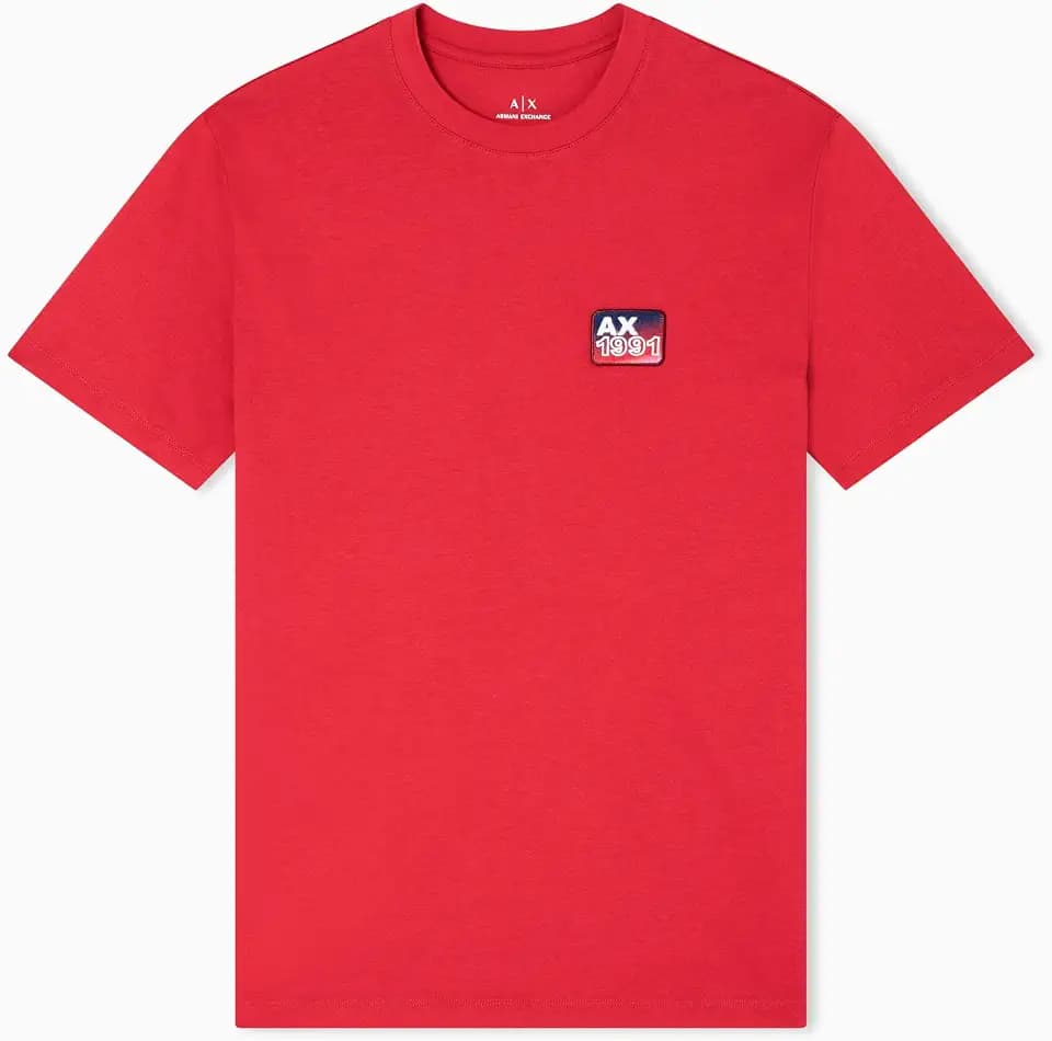 Armani Exchange Men's Grid Box 1991 Small Chest Badge Tee