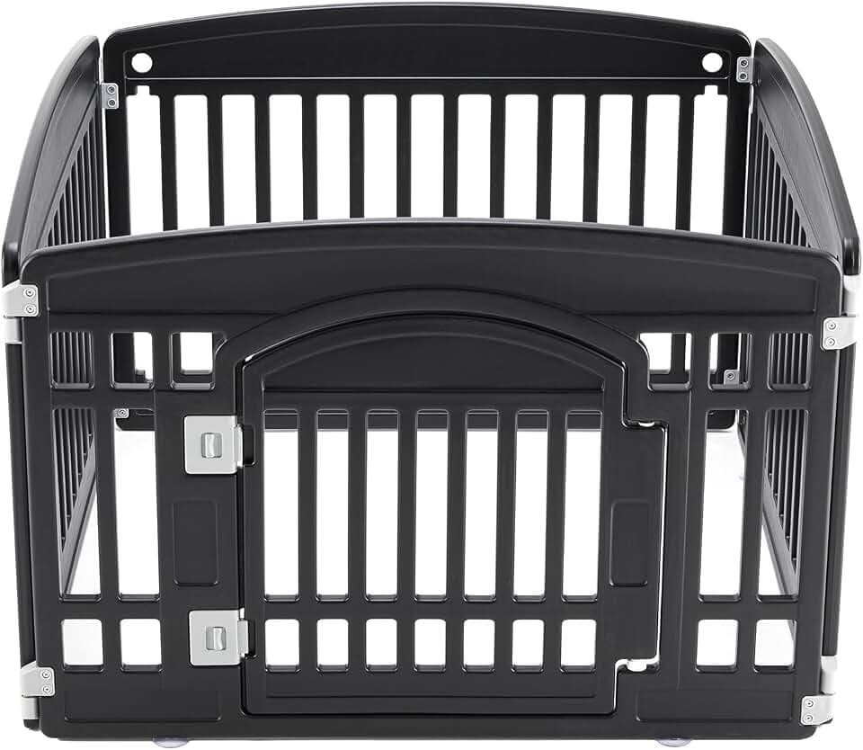 NEWBULIG 4 Panels 24 Inch Dog Playpen, Plastic Pet Play Pen Fence