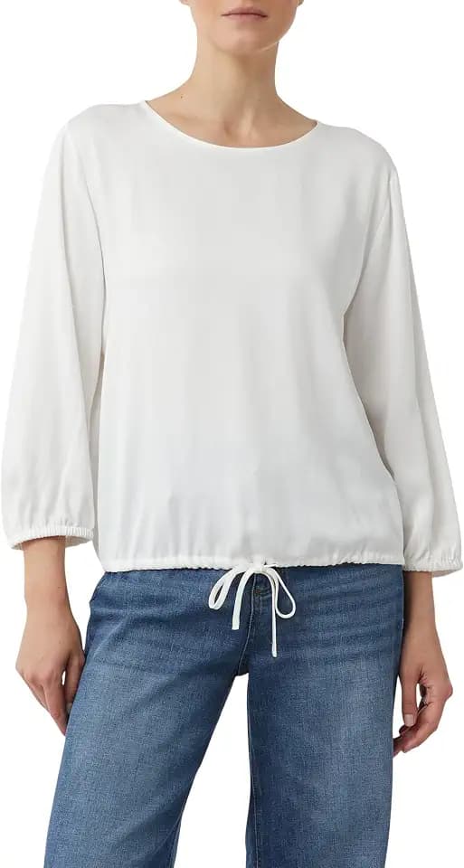 Comma Damen Viskosebluse mit Tunnelzug Am Bund Bluse (1er Pack)