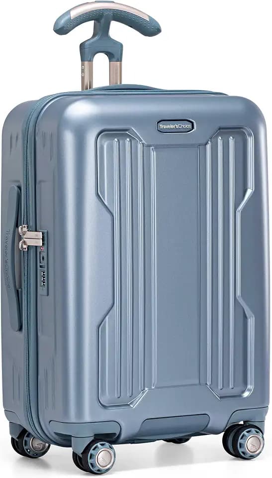Traveler's Choice Ultimax II Polycarbonate Hardside Luggage with Spinner Wheels, Teal, 21-Inch Carry-On