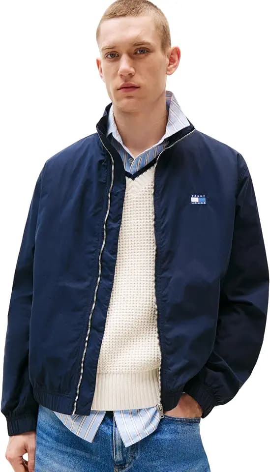 Tommy Jeans Herren Übergangsjacke Essential mit Stehkragen