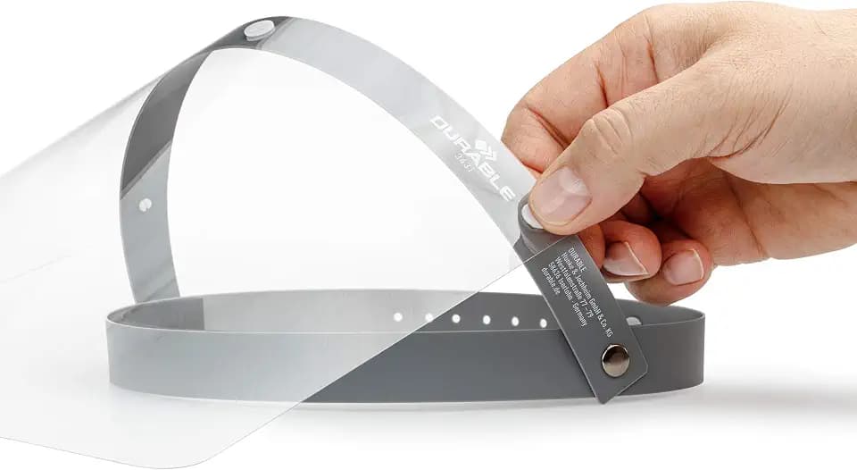 Durable Ersatzfolien für Gesichtsvisier 343110, mit Druckknöpfen, desinfizierbar, Made in EU, 10 Stück, 343219