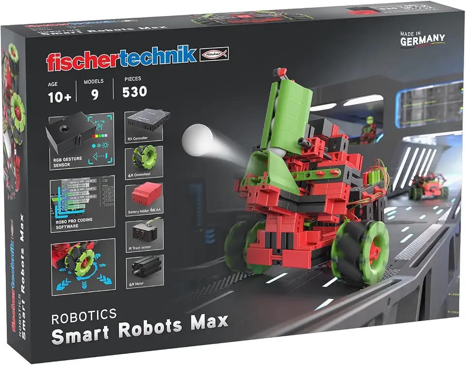 fischertechnik Smart Robots Max Roboter-Bausatz ab 10 Jahren, 9 Modelle