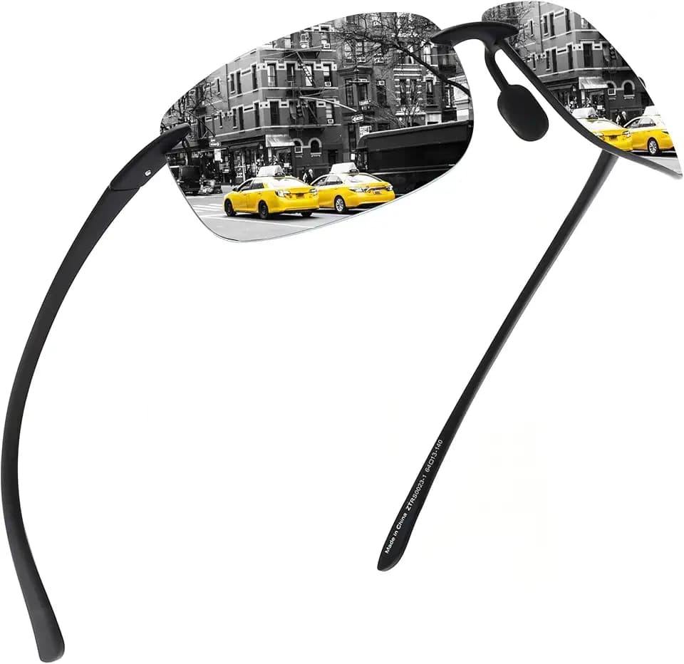 JIM HALO Sport Sonnenbrille Herren TR90 Randlos Damen für Fahren Golf