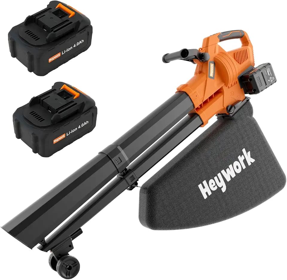 40V Yard Blower Vacuum, Anti-Clog Leaf Mulcher