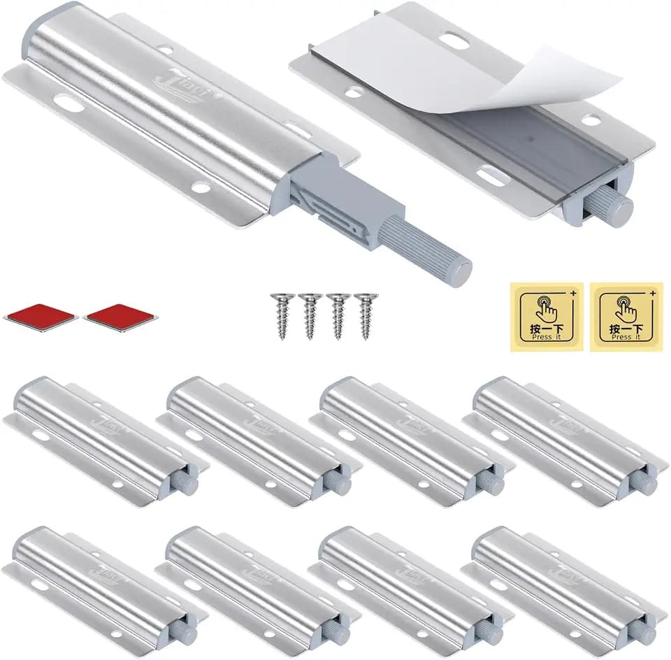 Push to Open Cabinet Latches Hardware Magnetic Push Latch Jiayi 10 Pack Door Latch Heavy Duty Touch Latches Kitchen Door Push Release Latch for Drawer Closure Push Catch Press Out Catches