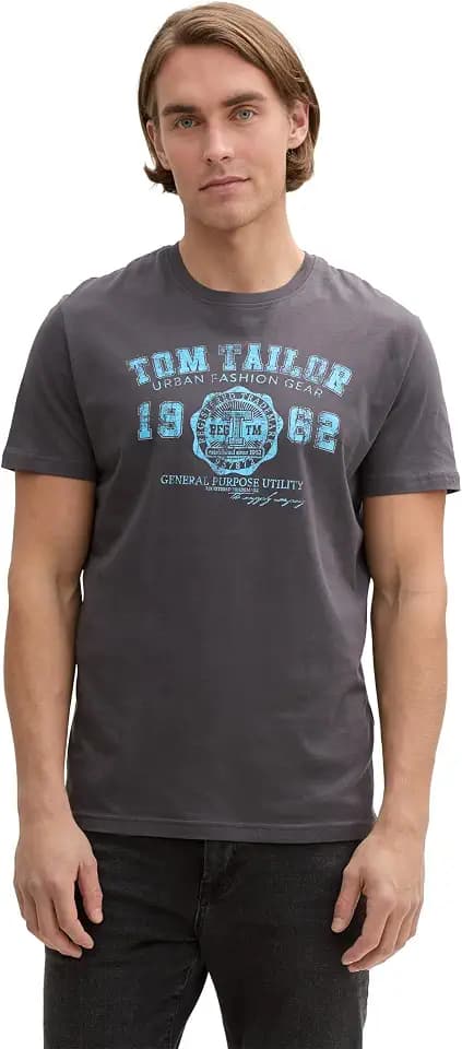 TOM TAILOR Herren 1008637 T-Shirt mit Logo-Print