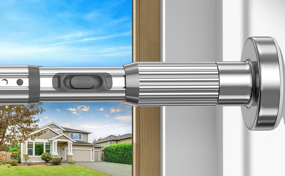 Silver Tension Curtain Rod 41-126 In,Outdoor Curtain Rod
