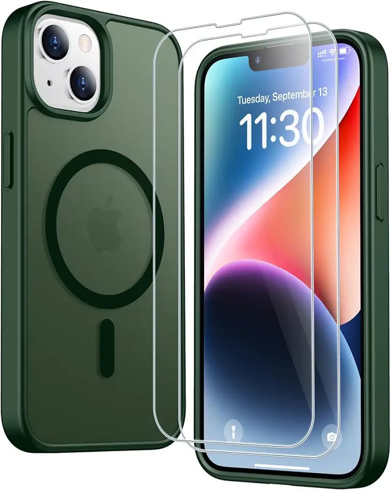 SPIDERCASE Magnetic for iPhone 13 Case for iPhone 14 Case,Green