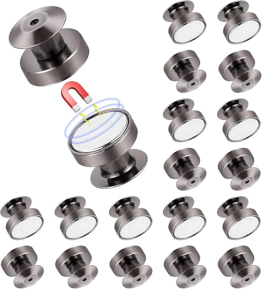 20 Stück Magnetische Pin-Rückseiten für Emaille-Pins, 10mm Pin-Rückseiten-Magnete Metall-Brosche-Konverter Verschlussnadelhalter Verschluss Pin-Sammlergeschenke (Dunkelgrau)