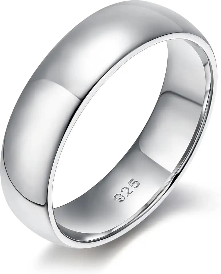 EAMTI 2/4/6mm 925 Sterling Silver Ring Wedding Bands