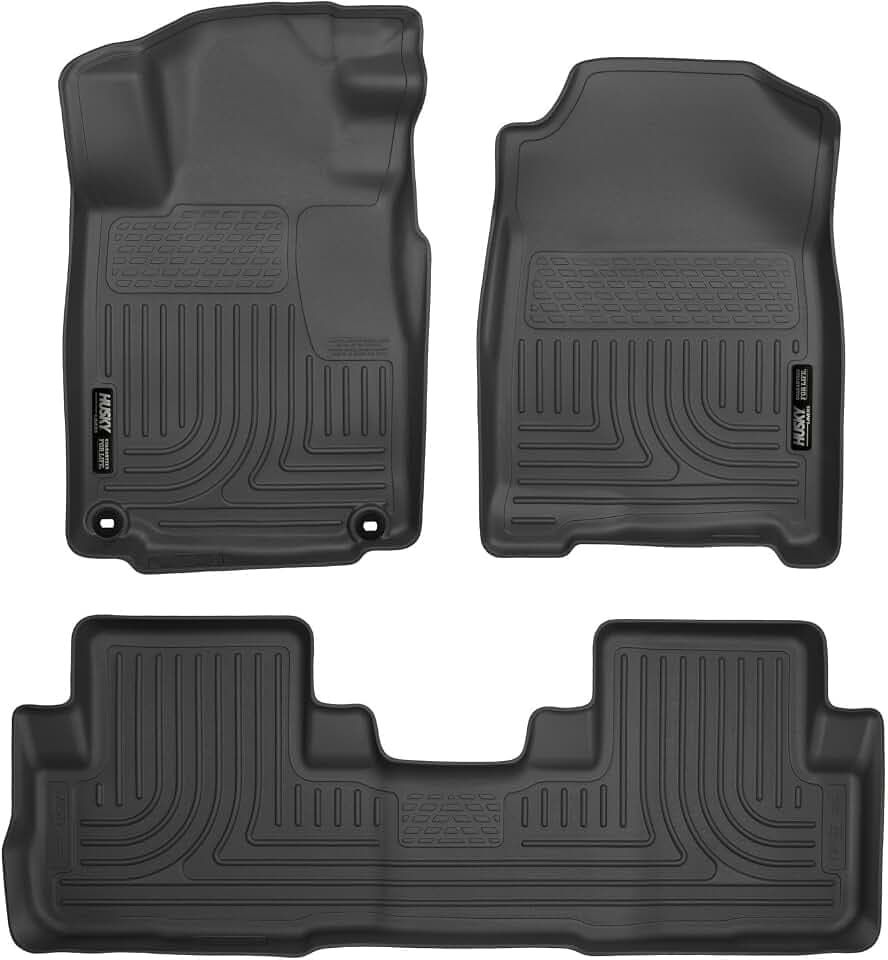 Husky Liners Weatherbeater Floor Mats | Fits 2015-2016 Honda CR-V | Front & 2nd Row, 3-pc Black - 98471