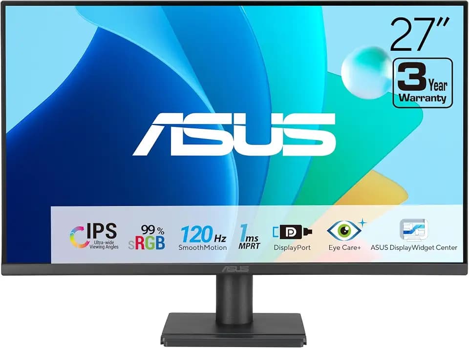 ASUS VA279QG 27 Inch 1080P 120Hz Eye Care Gaming Monitor, HDMI, DisplayPort