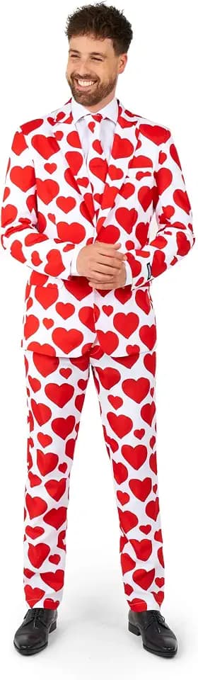 Suitmeister Herren-Anzug mit Print – perfektes Outfit für jeden Anlass – inklusive Blazer, Hose und Krawatte