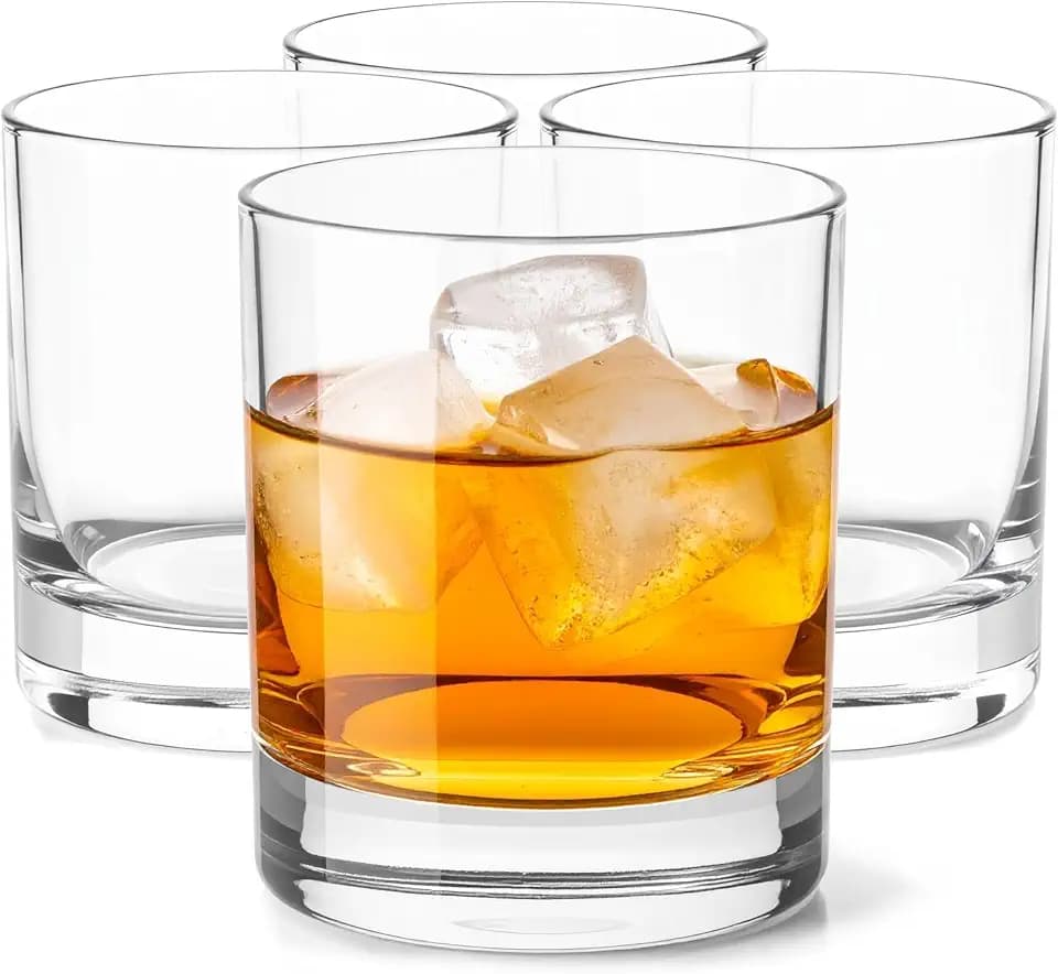 Glasmark KROSNO 1992 Whiskeygläser Set 4 Stück 310 ml Gläser Trinkgläser Transparent Spülmaschinenfest