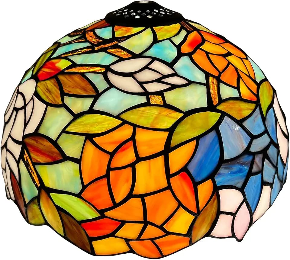 Capulina Tiffany Lamp Shade Wisteria Style Stained Glass 12 Inches Wide