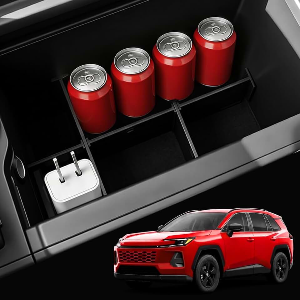 Glove Box Organizer Compatible with Toyota RAV4/Wildlander 2026 Accessories,ABS Black Material Insert Tray,Car Storage Compartment Divider Organizer for Glovebox
